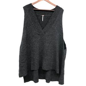 Free people wool oversized tunic sweater vest L